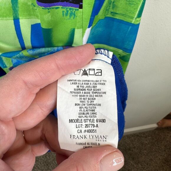 Frank Lyman Designs Dress Size 10 Womens Multicolor Shift Lined Knee Length - Picture 4 of 6